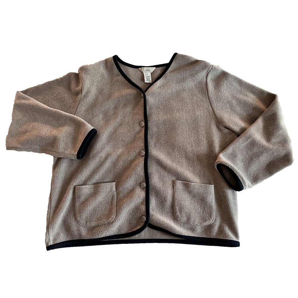 Vintage L.L. Bean Grey Melange Button Up Cardigan